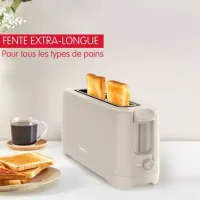 Grille-pain MOULINEX LS2M0a10 morning gris 1 longue fente