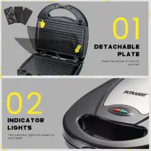 Panineuse Et Gaufrier 3en1 760W Noir SONASHI SSM-861