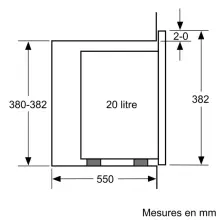 Micro-ondes encastrable Bosch Série 6 20L  BFL524MB0