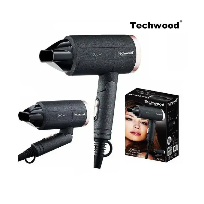Techwood Sèche Cheveux Pliable Voyage 1300 W TSC-1296