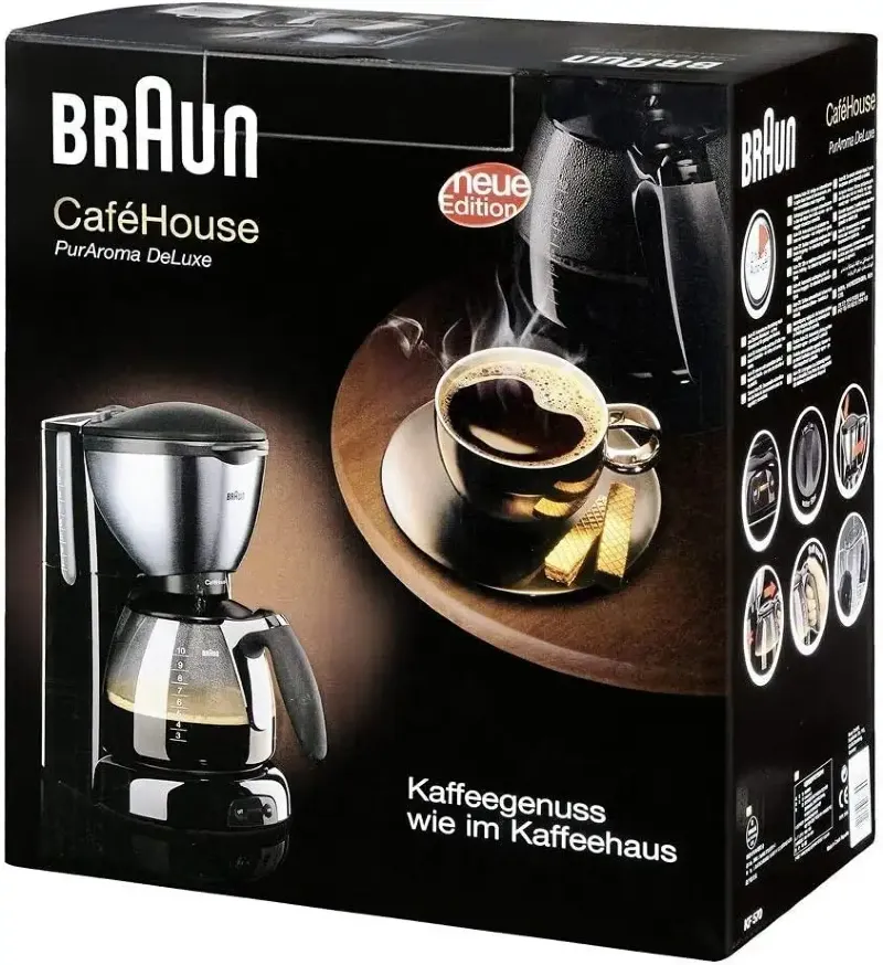 Braun Cafetière Filtre WKF570-1 1100 W Inox-Noir