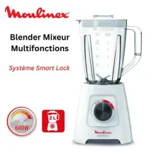 Blender Moulinex 2L Turbo 600W Blanc LM420110