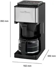 Proficook pc-ka1138 cafetière avec moulin a café intégré