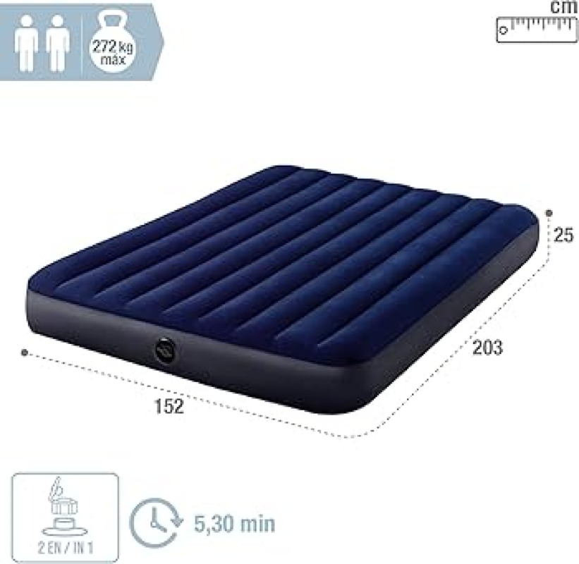 Intex matelas gonflable multicolore 152x203cm 64765