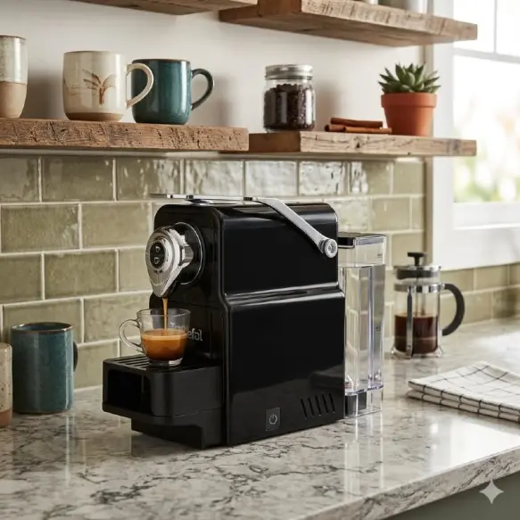 Protefal Machine à café Capsul Blanc 1400W EM-101C Noir