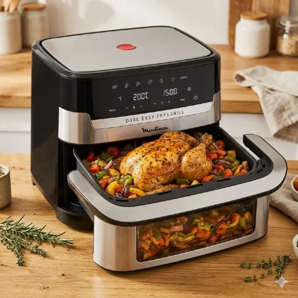 Moulinex Friteuse 9l sans huile Easy Fry Dual Flex EZ922DF0