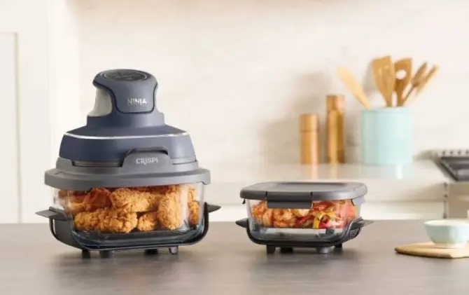 Ninja Crispi Airfryer en verre FN101EUGY Bleu Gris FN101EUGY