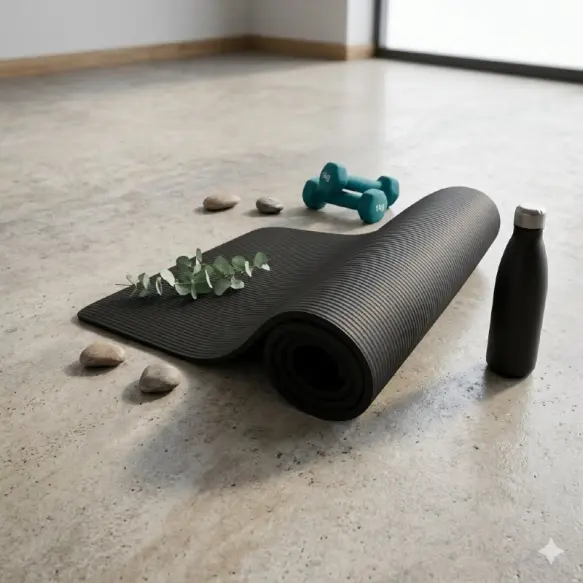Tapis De Yoga 7Mm 173 X 61 Cm-Noir