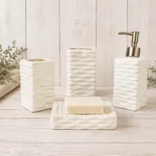 Ensemble d'accessoires de salle de bain 4 pièces Beige