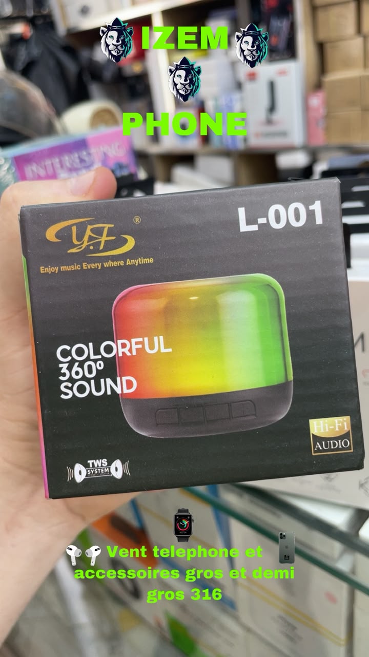 Enceinte Bluetooth Y.F L-001 Son 360° LED RGB TWS