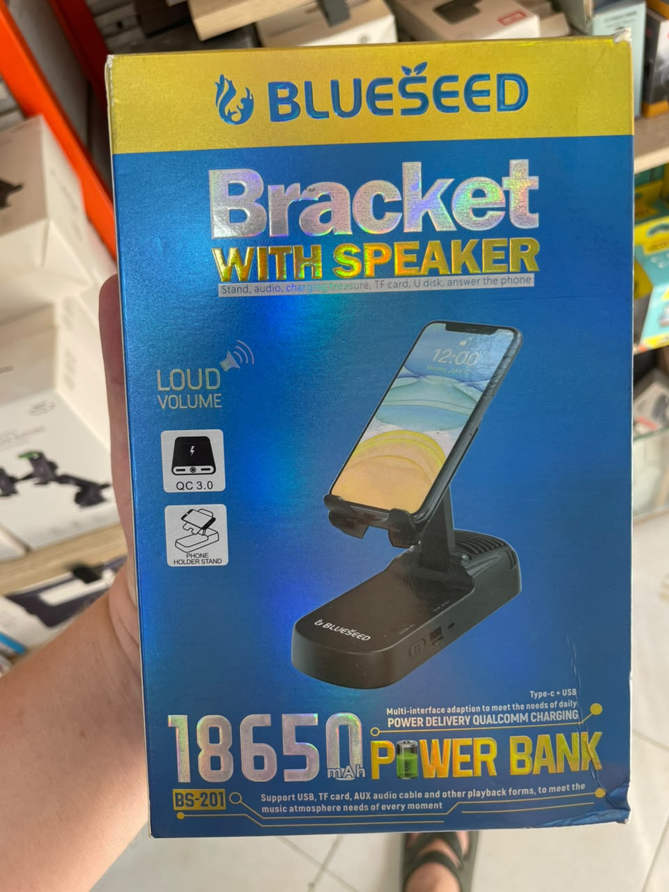 Support Téléphone 3 en 1 Blueseed BS-201 Enceinte PowerBank