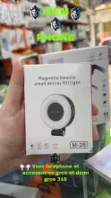 Mini Ring Light Magnétique M-28 avec Miroir de Beauté - Éclairage Selfie LED Type-C