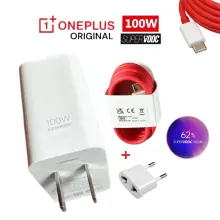Kit Chargeur Secteur OnePlus 100W SUPERVOOC Original avec Câble Rouge USB-C