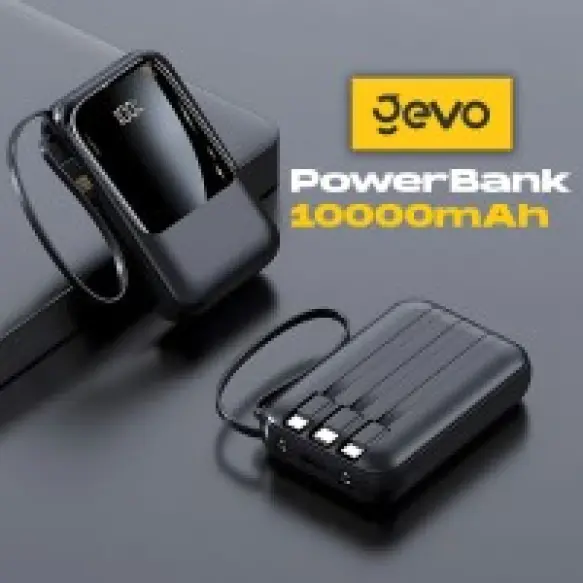 Batterie Externe Powerbank Zevo P40 10 000 mAh - 4 Câbles Intégrés & Torche LED