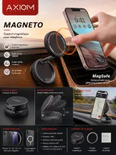 Support Voiture Magnétique Pliable AXIOM Magneto - Compatible MagSafe & Multiaugle