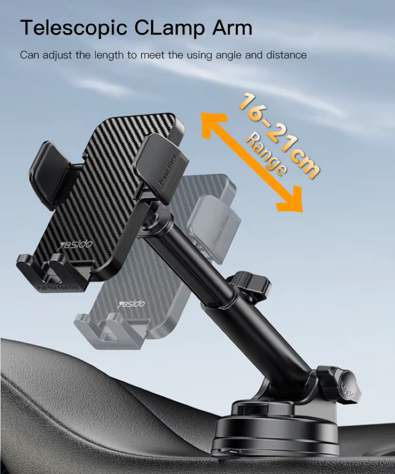 Support Voiture Ventouse Télescopique Yesido C173 360°