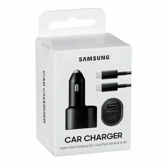 Chargeur Voiture Samsung 60W USB-C Dual Port + Câble