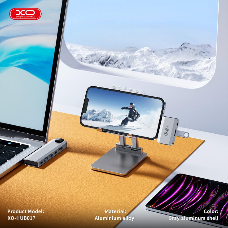 Hub USB-C 9-en-1 XO : Dual HDMI 4K, RJ45 & PD 100W