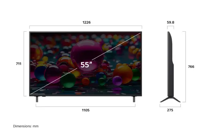 Smart TV LG UHD AI UA85 55 Pouces 4K HDR10 Pro webOS25 AI Magic Remote