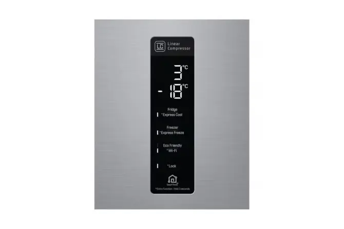 Réfrigérateur LG Combiné 451L Congélateur Bas Smart Inverter Argent Platine