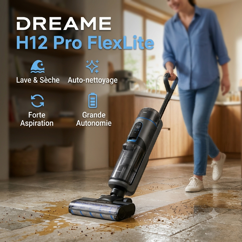 Dreame H12 Pro FlexLite Aspirateur Laveur Sans Fil