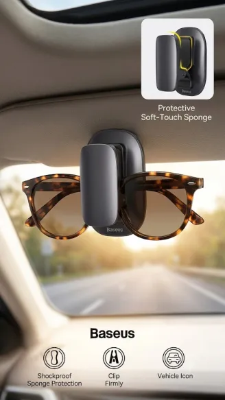 Support Lunettes Voiture Baseus Platinum Clip