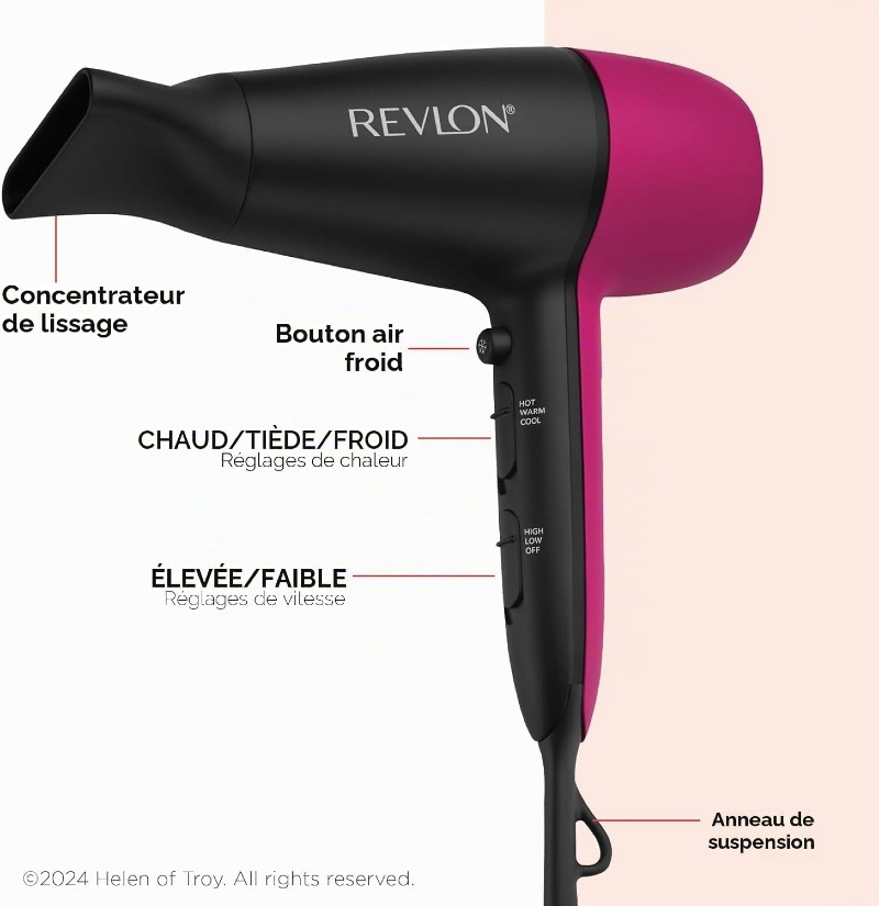 Revlon RVDR5347 Easy Heat Sèche cheveux 2000W Ionique