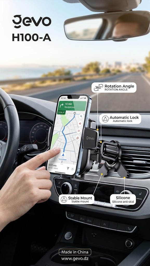 Support Téléphone Voiture Gevo H100-A - Grille d'Aération
