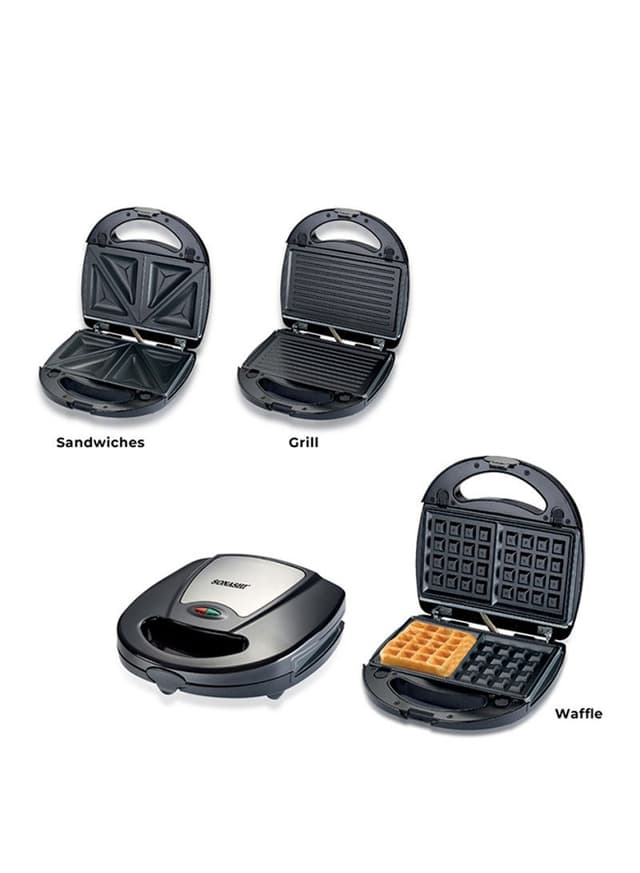 Panineuse Et Gaufrier 3en1 760W Noir SONASHI SSM-861