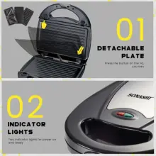 Panineuse Et Gaufrier 3en1 760W Noir SONASHI SSM-861