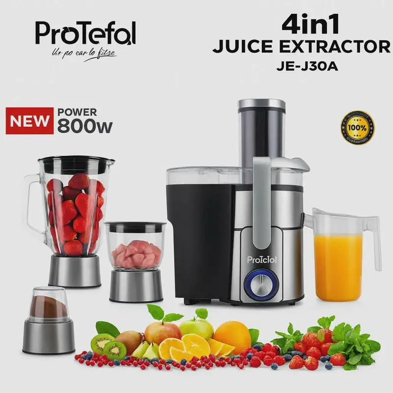 Centrefigeuse Multifonction 5En1 800W Avec 2Vitesses E fonction Pulse ProTefol JE-J30A