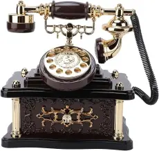 Boîte à musique décoratif sous forme téléphone ancien modèle avec tiroir intégré YL2035-1