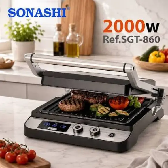 Panineuse SONASHI Grill et Barbecue 2000W SGT-860