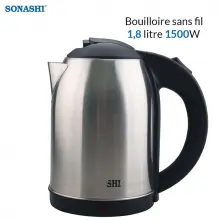 SONASHI BOUILLOIRE EN INOX 1.8L et 1500W 1.8 SKT-1813