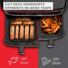 Air fryer Moulinex Easy Fry Dual XXL 11L, 2 tiroirs, Cuisson synchronisée EZ942HF0