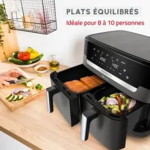 Air fryer Moulinex Easy Fry Dual XXL 11L, 2 tiroirs, Cuisson synchronisée EZ942HF0