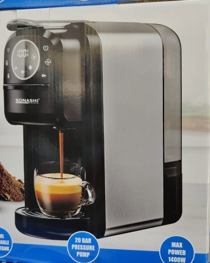 SONASHI COFFEE MAKER 3en1( capsulesNespresso,Dolce Gusto,Café moulu) SCM-4984