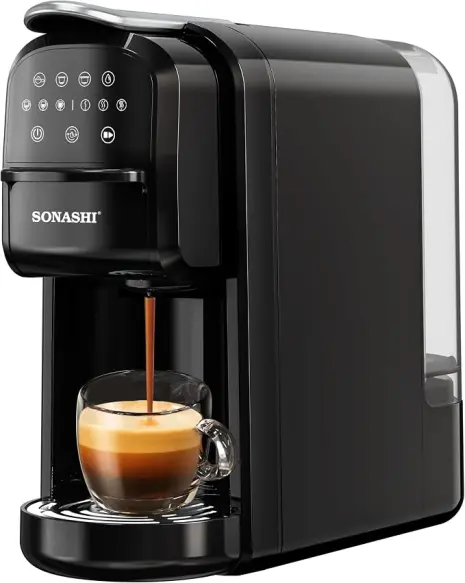 SONASHI COFFEE MAKER 3en1(capsules Nespresso, Dolce Gusto, café moulu) et de 20 bars- SCM-4985