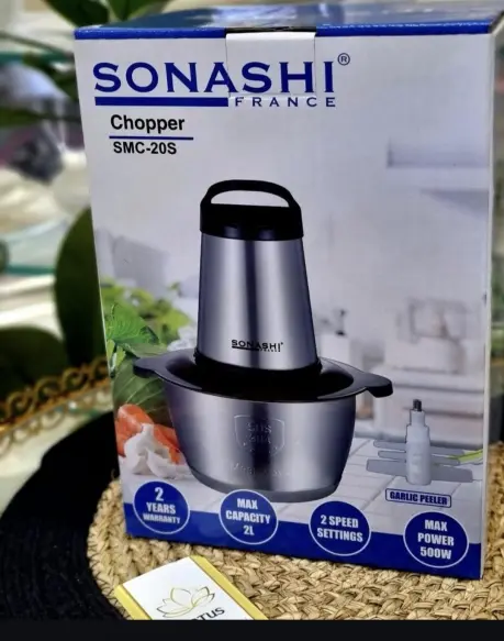 Sonashi hachoire en corp inox 2L 500W smc-20s