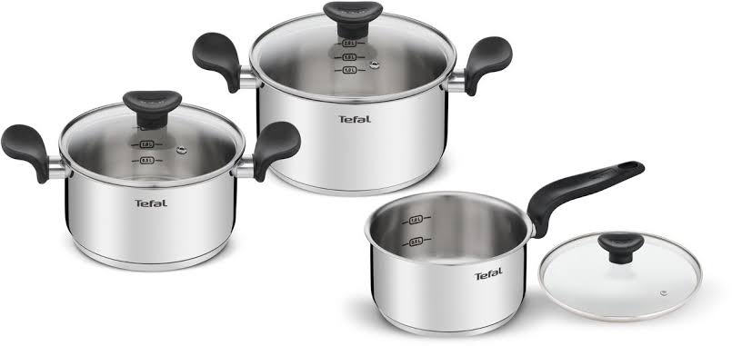 Set Batterie De Cuisine 6Pcs En Inox Tefal E308S674