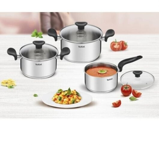 Set Batterie De Cuisine 6Pcs En Inox Tefal E308S674