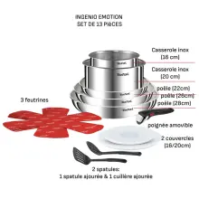 Set Batterie De Cuisine 13Pcs Inox Tefal L896SD04