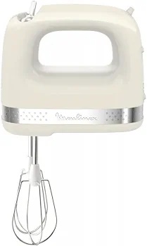 Batteur Moulinex Soleil 2 Vitesses + 2 Jeux de Fouets Ivoire HM211A11
