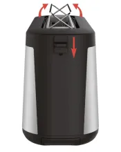 Tefal Grille pain Fente longue Inox / Noir 1000 W  7 niveaux de dorage TL430811