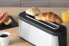 Tefal Grille pain Fente longue Inox / Noir 1000 W  7 niveaux de dorage TL430811