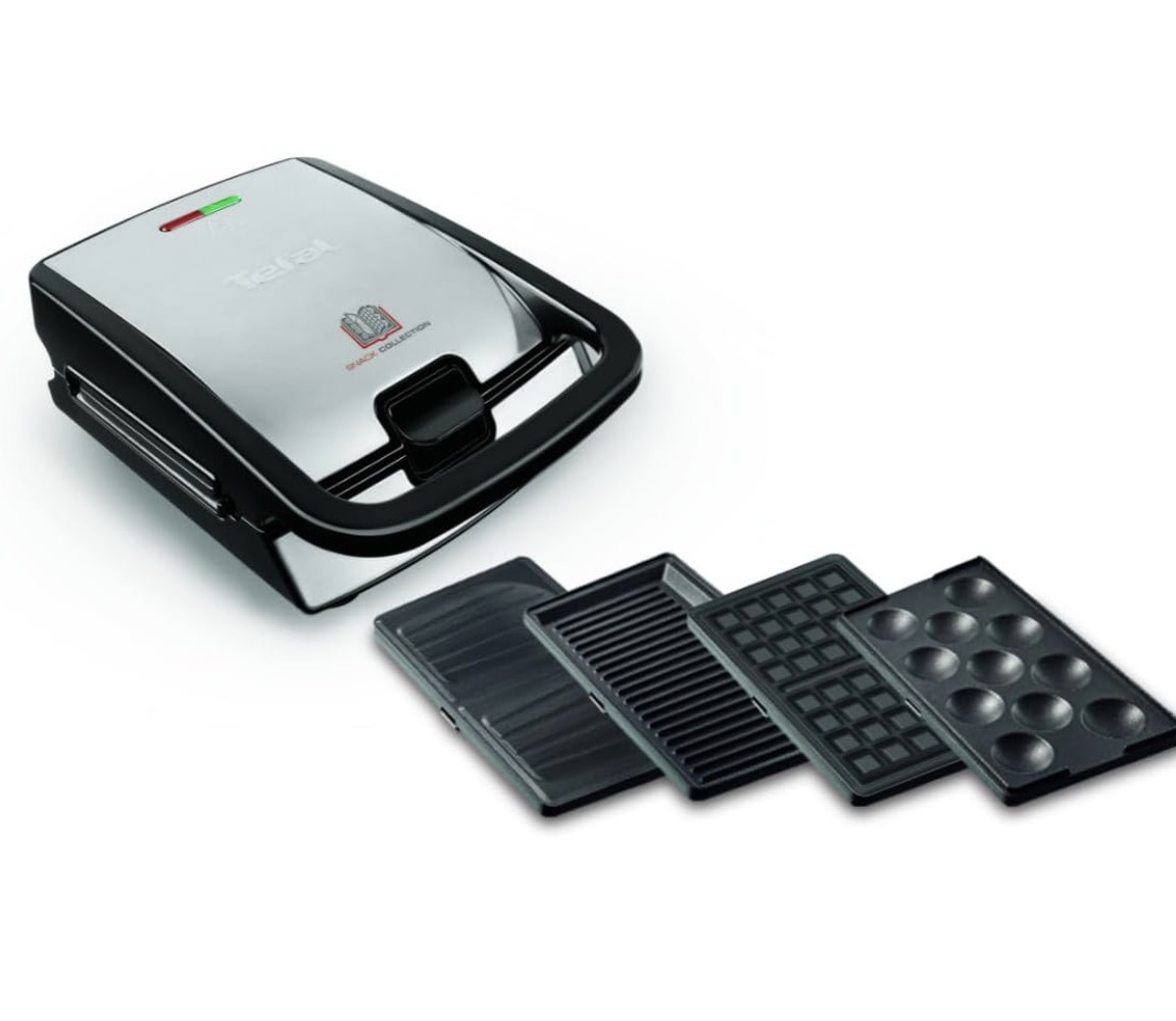Tefal Gaufrier et Croque Monsieurs 4 jeux de plaques 4en1 Snack Collection SW854D16