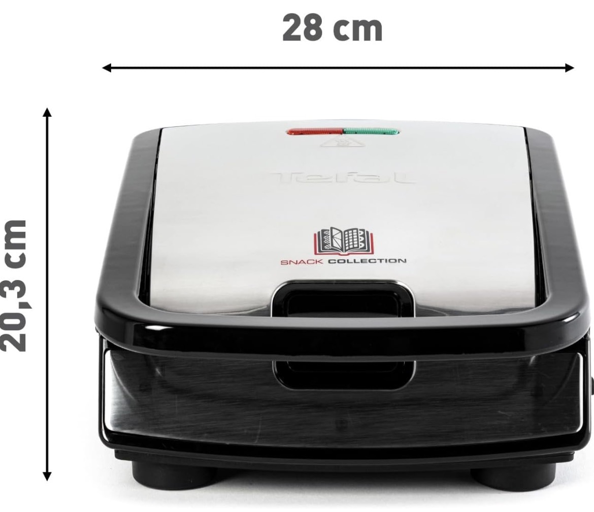 Tefal Gaufrier et Croque Monsieurs 4 jeux de plaques 4en1 Snack Collection SW854D16