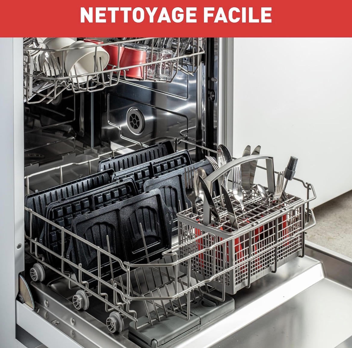 Tefal Gaufrier et Croque Monsieurs 4 jeux de plaques 4en1 Snack Collection SW854D16