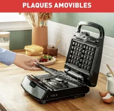 Tefal Gaufrier et Croque Monsieurs 4 jeux de plaques 4en1 Snack Collection SW854D16
