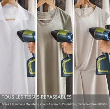 Tefal Défroisseur vapeur à main technologie OptiFlow avec vapeur et aspiration 1400 W AeroSteam DT9810